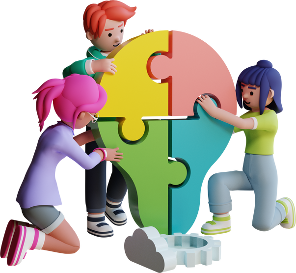 Team Collaboration 3D Illustration